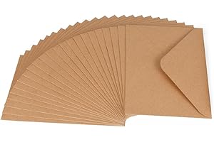 ewtshop Lot de 50 enveloppes en papier kraft, format C6, 114 x 162 mm