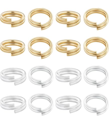A58 - Lot 200 Anneaux De Jonction Connecteurs 8mm Breloques Chaine Mousquetons E