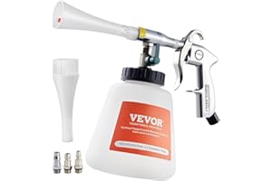 VEVOR Pistolet Nettoyage Voiture à Air Haute Pression 6-9,2 Bars 2 Buses, Réservoir 1 L, Tuyau Caoutchouc, pour Éliminer Saleté Poussière Surface, Fonctionne avec Compresseur d'air 1/4 NPT Non Inclus
