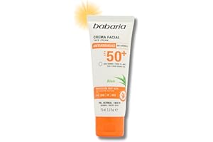 Babaria - Protector Solar Facial 50 Aloe | Protector Solar 50 | Crema Antiarrugas Mujer | Crema Hidratante Facial Mujer | Protección Muy Alta Con Aloe Vera
