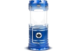 XVZ Solar Camping Light, LED Camping Light with Three Power Supply Methods, Super Bright LED Folding Waterproof , USB Rechargeable Emergency Retractable Handheld Camping Emergency Light Tent Light (Blue)