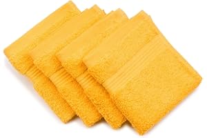 Gözze - New York Essuie-Mains, Lot de 4, Doux et absorbant, 100% Coton, 30 x 30 cm - Jaune