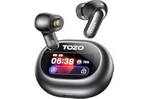 TOZO NC20 Pro Active Noise Cancelling Wireless Earbuds with Smart Touch Screen, LDAC Hi-Res Audio, Stereo Bass, 6 Mics AI Call Ear Buds, 80H Playtime, IPX8, AI Translation Earbuds, Wireless Charging