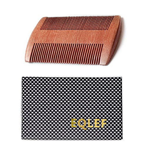 EQLEF® Beard Holzkamm, Taschenkamm, nicht statisch Rotes Sandelholz handgefertigten Kamm, Schnurrbartkamm Holz
