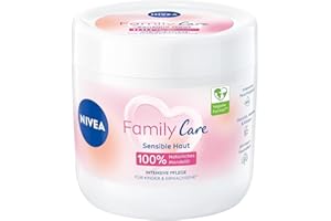 ‎BEIERSDORF NIVEA Creme Family Care (450 ml), Feuchtigkeitscreme mit 100% natürlichem Mandelöl und hautfreundlichem pH-System, leichte Hautcreme für 24h Feuchtigkeitsschutz