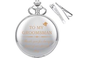 ManChDa Taschenuhr Personalisierte Gravierte Groomsmen Taschenuhr Quarz Taschenuhr - Groomsman Geschenke für Hochzeit Trauzeuge Geschenke - Gravierte Groomsmen Taschenuhr Hochzeitsgeschenk