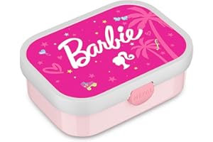 Mepal - Brotdose Kinder Campus - Bento Box - Brotdose mit Fächern undGabel - Meal Prep Box mit Clip-Verschluss - BPA-frei undSpülmaschinenfest - 750 ml - Barbie