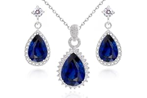 Crystalline Azuria Gioielleria Parures Lacrime per Donne Nozze Sposa Gioielleria Parure Con Collana e Orecchino Zirconia Damigella D'onore Gioielleria