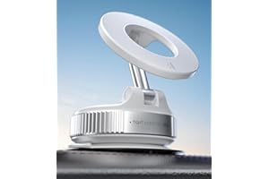 ALAFLY Próżniowa Magnetyczna Przyssawka Stojak Uchwyt Samochodowy na Telefon,Kompatybilny z MagSafe, Regulowany w Zakresie 360° i Składany do Samochodu/Szkła/Dowolnej Gładkiej Powierzchni - Biały