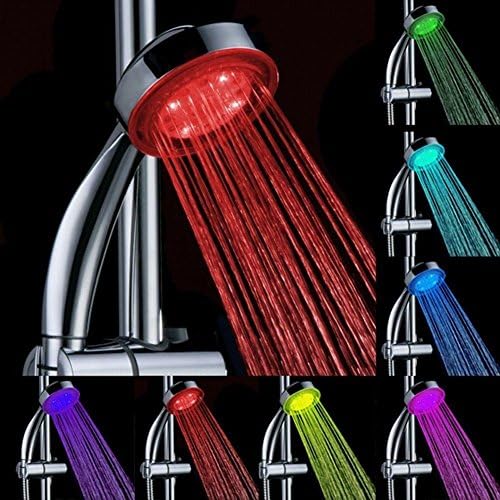 LED Shower Nozzle Water Temprature Sensors, No Battery Needed