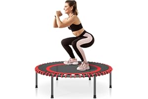 COWISH Mini Trampoline Fitness Trampoline with Anti-Slip Feet for Indoor/Outdoor Rebounder Exercise Bouncer, Fitness Rebounder for Adults