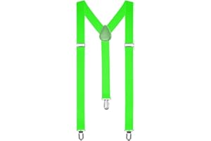 Autiga® Hosenträger Herren Damen Hosen Träger Y Form Style Clips Schmal Neon Bunt Farbig