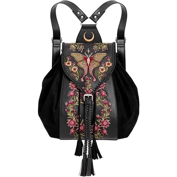 Borsa Miss Foxy Banned – Stile Gotico E Retrò In Ecopelle, Design A Pipistrello, 27x11x20 Cm - 4