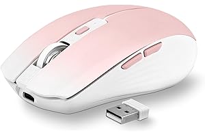 T'nB - Kabellose Maus, Dual Mode Bluetooth und USB-A, Wiederaufladbar, Lange Akkulaufzeit, Leise, 1600 DPI Genauigkeit, 6 Tasten, Kompatibel mit Windows, Linus und MacOs - Pinke