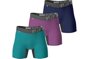 STEP ONE Boys Underwear Trunk Briefs, 3 Pairs, Kids Boxers, Moisture Wicking, 3D Pouch + No Ride Up Boys Underpants