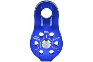 Alomejor Outdoor Climbing Pulley Climbing Fixed Mountaineering Rope Rock Climbing Pulley Safety Outdoor Tools Ascending Devices(Blue)