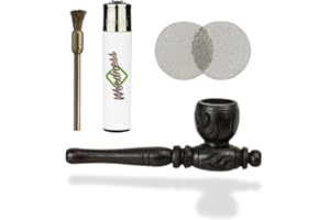 Weedness Holz-Pfeife in schwarz 10 cm 4-teiliges Set - Ebenholz Tabak Pfeifchen Smoking Pipe Holzpfeife Rauchen