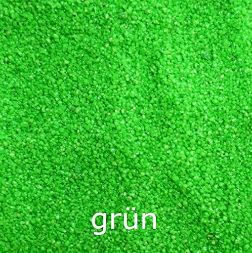 Dekosand Farbsand 0,5-1mm 1000g Streudeko - MADE IN GERMANY, Farbe:grün