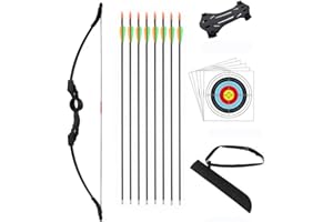 OUTDOOR-SHOOTER Outdoor Youth Recurve Bow and Arrow Set with Quiver Children Junior Archery Beginner Longbow Training for Teen Teams Game Gift