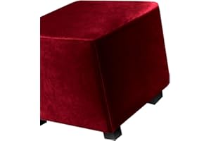 ILIEMAO Hockerbezug Quadratisch 45cm/50cm/65cm Ottomane Bezug Quadratisch Bezug Hocker Quadratisch Hocker überzug Schonbezug Bezug für Fußhocker Stretch Ottomane Abdeckung Hockerabdeckung(Color:Wine Red,Size: