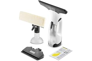 Kärcher Akku-Fenstersauger WV 2 Plus N, Akkulaufzeit: 35 min, LED-Ladezustandsanzeige, 2 Absaugdüsen, Sprühflasche mit Mikrofaserbezug, 20 ml Fensterreiniger-Konzentrat