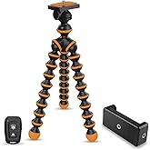 Amazon Basics Gorilla Tripod/Mini 33 cm (13 Inch) Tripod for Mobile Phone with Phone Mount & Remote, Flexible Gorilla Stand f