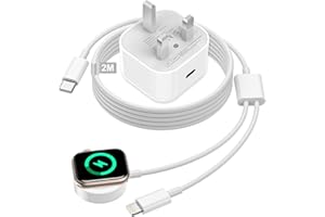 POUKEY 2 in 1 Charging Cable for Apple Watch Charger Cable, 20W USB C Plug with iWatch Charger Apple Watch Fast Charger USB C Magnetic Charging Cable for iWatch Series 9/8/7/6/5/4/SE/Ultra,iPhone 14 13 12 11
