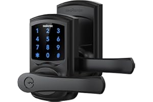 Signstek Keyless Entry Door Lock, Keypad Door Lock with Code, Digital Door Lock for Front Door, Electronic Door Lock with Handle, Touchscreen, Matte Black