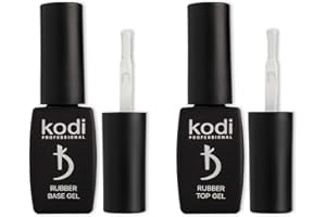 Kodi Professional Rubber Base and Top Coat Gel Polish UV LED - Unterlack & Überlack Set Nägel Maniküre Kit Gel Nagellack für langanhaltende Nägel (2 * 8ml)
