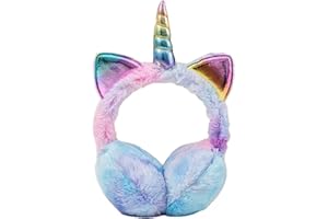 SEDEX Earmuffs for Girls Unicorn Ear Muff Winter Faux Fur Ear Warmers Ear Cover with Cute Sequins Ears for Women Kids