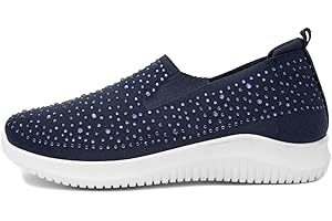 Lilley Womens Navy Diamante Slip On Shoe