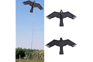 DEQUATE Halcón Espantapájaros Volador Espantapájaros Ahuyentador De Pájaros, Ahuyentador De Aves De Emulación De Cometa Voladora Cometa De Aves,Granja De Pájaros para Jardines - con 2M Kite Line