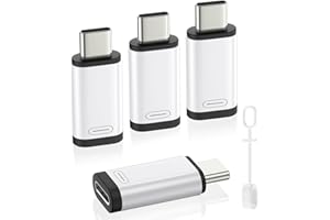 MoKo 36W Lightning to USB C Adapter for iPhone 17 Air 16 15 Pro Max Plus Galaxy,iPad -NOT for EarPods/Headphones/OTG, 4Pack USB-C to Lightning Adapter ONLY for Fast Charging/Data Sync, White/Black