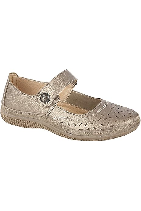 Jana Chaussure Femme Chaussures Mary Jane Cushion Walk - Similicuir Noir Pour Infirmières/Bureau (Talon Bas, Largeur EEE) Pediconfort Femme - 7