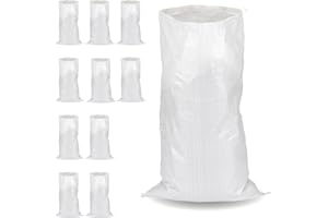Flandria 10 Sacs à Gravats Polypropylène 55x95 cm, Résistant (55Kg) et Réutilisable, Pour Chantier, sable, terre, graviers, Déchets Verts