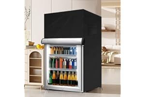 EASYBYMALL Copertura per frigorifero da esterno, 210D, resistente, impermeabile, per proteggere congelatori verticali e frigoriferi per bevande (nero, 56 x 58 x 86 cm)