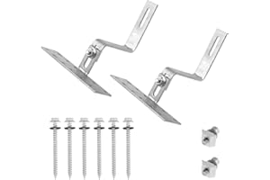 TWSOUL Crochet de toit photovoltaïque, fixation panneau solaire, crochet de toit en acier inoxydable PV Kit de montage pour installation solaire, support de panneau solaire réglable (C - 2 PCS)