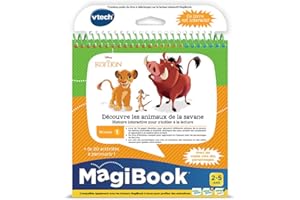 VTech - MagiBook Disney Le Roi Lion, Livre Éducatif Enfant Niveau 1 Découvre les Animaux de la Savane, Pages Illustrées et Interactives, Cadeau Garçon et Fille de 2 Ans à 5 Ans - Contenu en Français