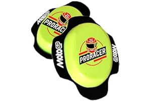 PRORACER Ginoccho a pretezione Ginocchiera Saponetta per tuta con logo (1, Giallo neon, Taglia unica)