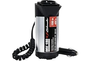 ‎SCHUMACHER Schumacher INV 150 Spannungswandler Modifizierter Sinus-Wechselrichter 12V DC > 220V/240V AC - Dauerleistung 300 W - Überspannungs-, Unterspannungs-, Überlast- und Thermoschutz - Lüfter - Geräuschlos