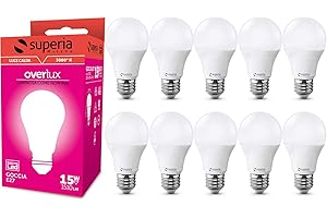 SUPERIA MILANO Superia Lampadina LED E27 Goccia, 15W (Equivalenti 85W), Luce Calda 3000K RA80, Luminosa 1500 lumen, copertura opale A60, Attacco edison, Risparmio Energetico, OP15C Pacco da 10
