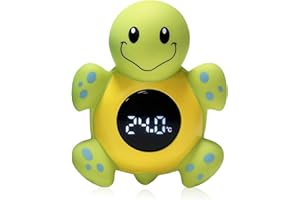 iewrtcin Baby Bath Thermometer, Cartoon Tortoise Shape LED Newborn Water Thermometer with Automatic Induction Switch, High-precision Smart Digital Room Temperature Thermometer