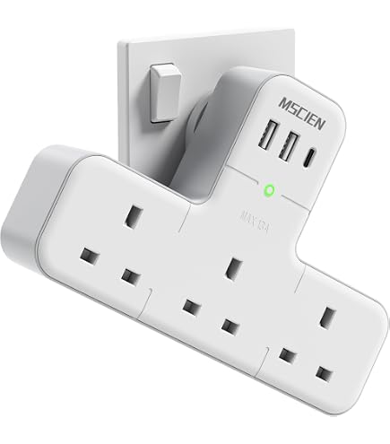 Rotating Socket Expander Electric Outlet Extender 1800J Power Socket Expander - Rotating Outlet ...