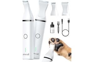 oneisall Tosatrice per cani Tosatrice a basso rumore Tosatrice per cani per gatti zampe, occhi, orecchie, viso, corpo (Bianco)