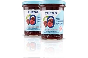 Zuegg, Composta Zero Zuccheri Aggiunti Ciliegie Nere, 60% di Frutta, Solo 10 Calorie per Porzione - Senza Glutine, Conservanti ed Edulcoranti Artificiali, Prodotto Vegano (2 x 220 grammi)