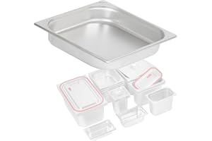 Mahlzeit GN Behälter 2/3 | Höhe 65 mm | Verschiedene Größen verfügbar | Edelstahl Gastronomiebehälter | Gastronorm Behälter, Gastronormbehälter, Wärmebehälter für Chafing Dishes