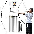 Runzkzy Bow and Arrow for Teens Beginner Archery Set for Youth Bow and Arrow Shooting Practice Backyard and Outdoor Archery Training Middle School Boy and Girl Gifts