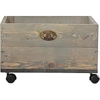 Esschert Design Pflanzkasten auf Rollen, 39 x 39 x 25 cm, aus Holz, Größe S, mit 4 Kunststoffrollen, Holzkiste, Holzbox…