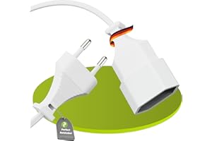 PERFECT EQUIPMENT FOR YOUR HOME Perfect Przedłużacz kabla sieciowego euro, wtyczka euro prosta na gniazdo euro, kabel zasilający do urządzeń gospodarstwa domowego, 2,00 m, biały