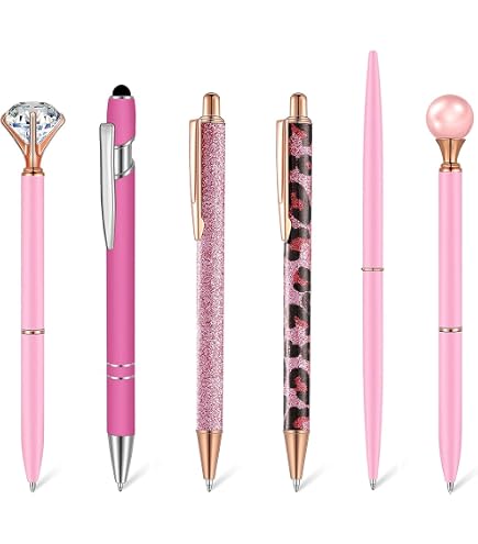 4 Penne A Sfera Metalliche A Forma Di Ananas – Oro Rosa, Argento E Pois, Punta 1.0 Mm Inchiostro Nero, Carine Per Ufficio E Scuola